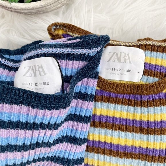 Zara Kids Girls (2) Bundle Striped Crewneck Long Sleeves Sweater Size 11-12 - Picture 11 of 12